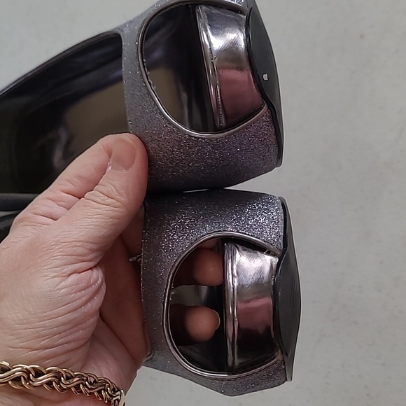 Jacqueline Ferrar Dark Grey/Silver Glitter platform heels size 8 - Picture 10 of 13